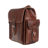 Small Tank Leather Backpack by Saddleback in chestnut leather.
