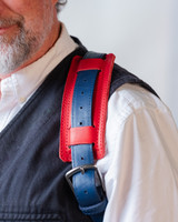 High quality view of the red, white and blue shoulder straps