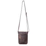 High quality full grain Suzette's Steals Crossbody Zipper Leather Pouch - Dark Coffee front view - Saddleback Leather