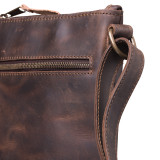 High quality full grain Suzette's Steals Crossbody Zipper Leather Pouch - Dark Coffee alternate angle - Saddleback Leather