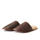 Dave's Deals Women's Sheepskin Slippers - Old Design - Size 10 - Dark Coffee Brown