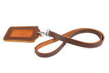 High quality full grain leather Lanyard & ID Holder front view - Saddleback Leather