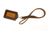 High quality full grain leather Lanyard & ID Holder front view - Saddleback Leather