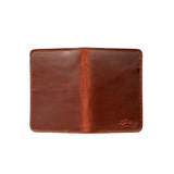 High quality red brown full grain Dave's Deals Slim Leather Passport Wallet - Chestnut front view - Saddleback Leather