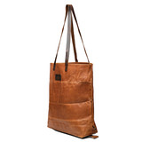 Bacon travel tote angled view. Made by Saddleback