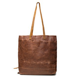 High quality front of the burnt sausage travel leather tote.
