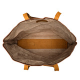 High quality inside of the burnt sausage hogsback travel leather tote that is lined with pigskin.