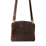 High quality full grain Suzette's Steals Leather Organizer Crossbody Pouch - Dark Coffee front view - Saddleback Leather