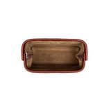 High quality a top down view of the Big Mouth leather Organizer with Gladstone opening/closure