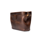 High quality the Big Mouth leather Organizer in dark brown opened - Angled view