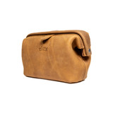 High quality leather Organizer Bag with framed closure - Angled