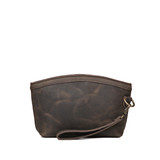 High quality dark brown full grain Lanita Leather Clutch alternate angle - Saddleback Leather