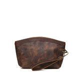 High quality dark brown full grain Lanita Leather Clutch alternate angle - Saddleback Leather