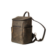 High quality our Medium All In One leather Backpack in carbon black-side