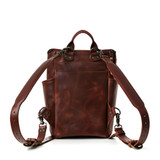 High quality our Medium All In One leather Backpack in reddish brown-back