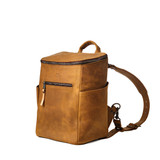 High quality our Medium All In One leather Backpack in light tan-side