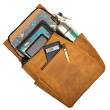 High quality our Medium All In One leather Backpack in light tan-with device