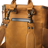 High quality our Medium All In One leather Backpack in light tan-back close view
