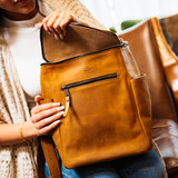 High quality all in one leather backpack lifestyle