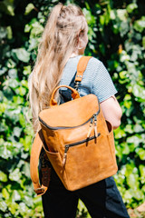 High quality carbon black full grain leather All in One Backpack Medium alternate angle - Saddleback Leather