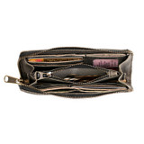 High quality black full grain Suzette's Steals Medium Wristlet Leather Wallet - Black side view - Saddleback Leather
