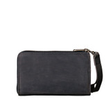 High quality black full grain Suzette's Steals Medium Wristlet Leather Wallet - Black back view - Saddleback Leather