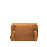 High quality medium tan magnetic fold over leather purse back