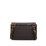 High quality medium dark coffee magnetic fold over leather purse back