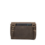 High quality medium black magnetic fold over leather purse back