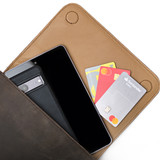 High quality medium black magnetic fold over leather purse inside