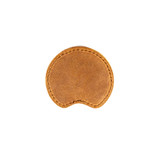 High quality backside of the tan colored car coaster that is blank. Made by Saddleback