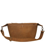 High quality the front view of the London Leather Sling in tan brown