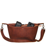 High quality the back view of the London Leather Sling in red brown