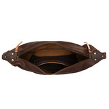 High quality the inside view of the London Leather Sling in dark brown