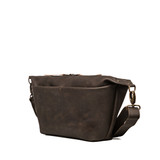 High quality the side view of the London Leather sling in Black