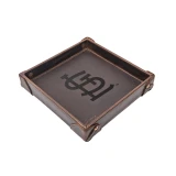 High quality dark brown colored leather valet tray with the St Louis Cardinals logo in the center. Made by Saddleback