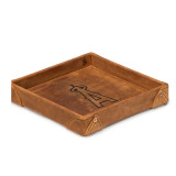 Tobacco colored leather valet tray with the Los Angeles Angels logo on it. Made by Saddleback