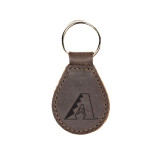 High quality dark brown colored keychain with Arizona Diamondbacks logo on the front, by Saddleback