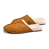 Dave's Deals Men's Sheepskin Slippers - Size 12 - Tobacco