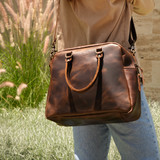 High quality black full grain Professional Leather Satchel alternate angle - Saddleback Leather
