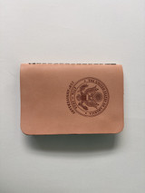 Side of the limited edition leather pocket notebook. Made by Saddleback