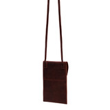 High quality back of the red brown tumbled leather walkers pouch. Made by Saddleback