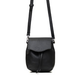 High quality black leather hobo sack purse with drawstring and adjustable strap. Made by Saddleback