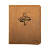 Front of the leather portfolio, World Series champion in tobacco