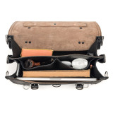 This is the interior shot from above showing how much can fit inside of the black full grain leather briefcase.