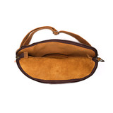 High quality the inside view of the fanny leather bag in tan