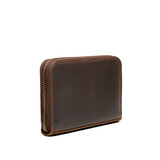 High quality back view of the Lanita Thin leather wallet in dark brown