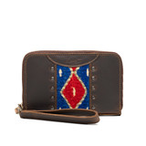 High quality front view of the Lantia Thin leather wallet in dark brown
