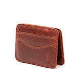 High quality red brown small leather front pocket magic wallet. Made by Saddleback