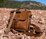 High quality tan leather satchel that is known as the Indiana Satchel. We would call it the Indiana Jones Satchel but we would get sued. It is the exact dimensions of his man bag.
